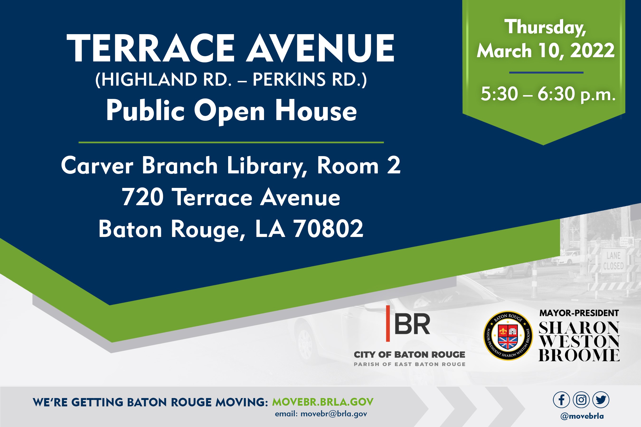 3/10/22: Terrace Avenue (Highland Rd - Perkins Rd) Public Open House